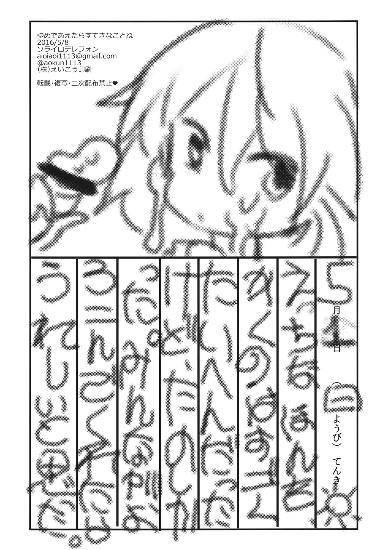 (Reitaisai 13) [Sorairo Telephone (Aioi Aoi)] Yume de Aetara Suteki na Koto ne (Touhou Project) (例大祭13) [ソライロテレフォン (相生青唯)] ゆめであえたらすてきなことね (東方Project)